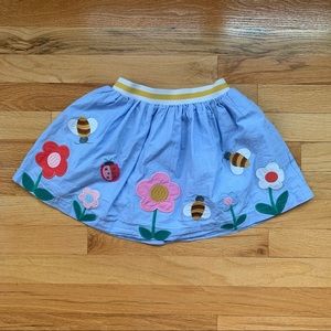 Mini Boden Garden Appliqué Skirt